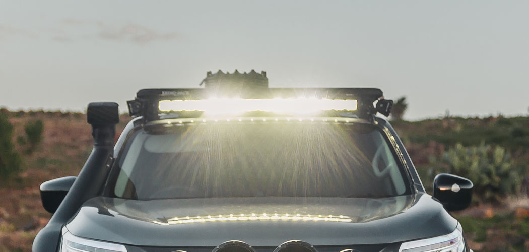 STEDI ST2K LED Light Bar mounted to Rhino Rack Platform