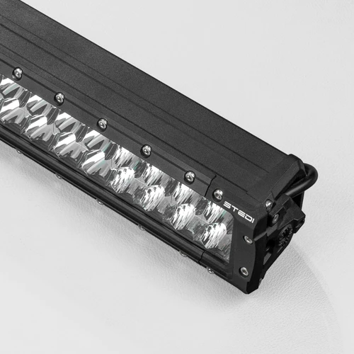 Macro of the STEDI™ ST4K 4x4 LED Light Bar, on a gray backdrop.