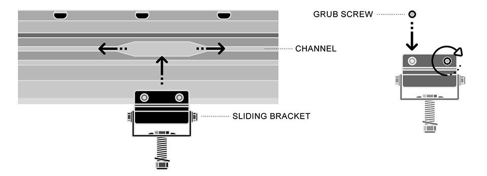 STEDI LED Light Bar Sliding Bracket Diagram